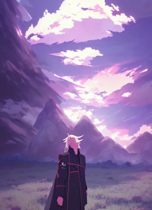 Prompt: portrait of undertaker wwe, cloudy sky background lush landscape illustration concept art anime key visual trending pixiv fanbox by wlop and greg rutkowski and makoto shinkai and studio ghibli