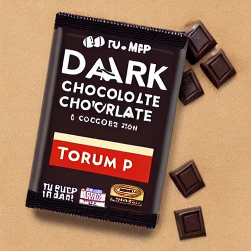 Prompt: dark chocolate bar trump relief