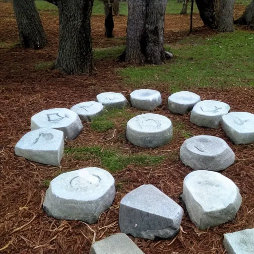 Prompt: eldritch genies in stone circles