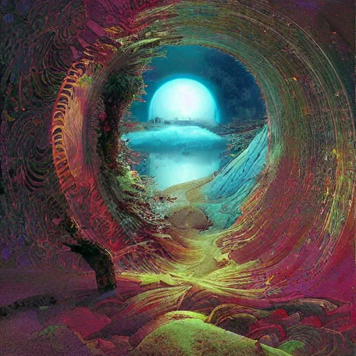 Prompt: digital painting detailed rotoscoped glitchcore fantasycore cryptographic cosmic convergence within vortex of elemental energies, painted by Ferdinand Knab and Beeple
