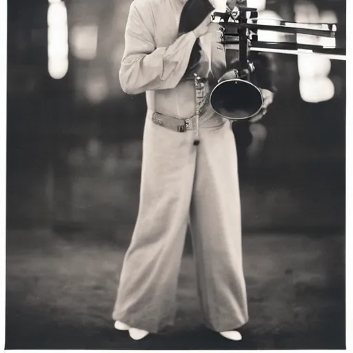 Image similar to A Filipino theremin player, portrait, Taschen, by Peter Lindbergh