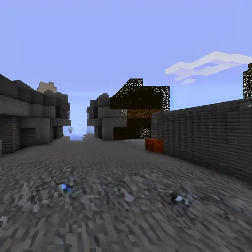 The Half-Life 2 citadel in minecraft, game footage, Stable Diffusion