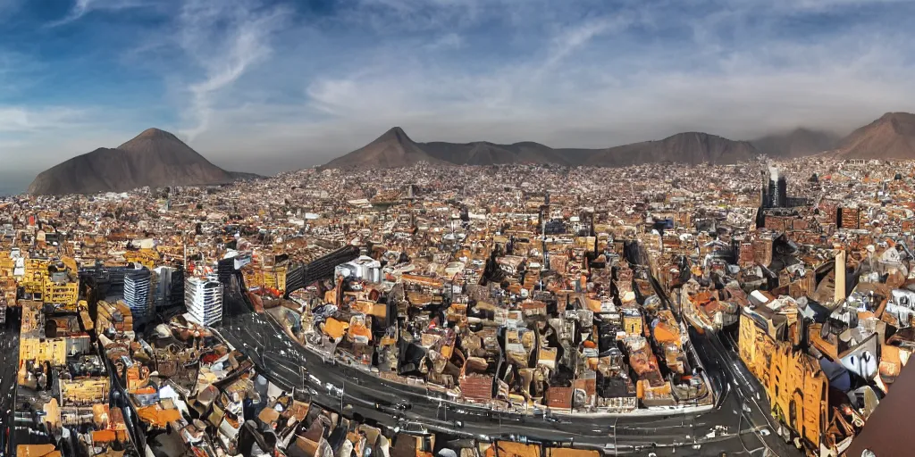 Prompt: panoramic picture of lima