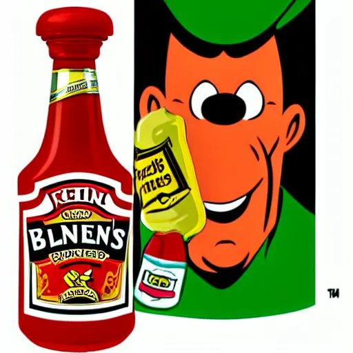 Image similar to A bottle of Heinz Ketchup as a Looney Tunes character