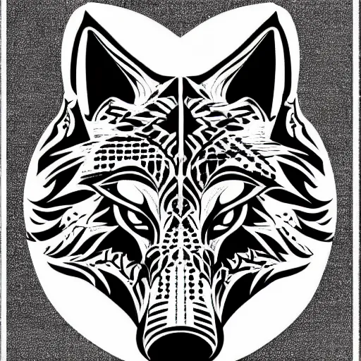 Image similar to tattoo stencil on paper detailed vector wolf