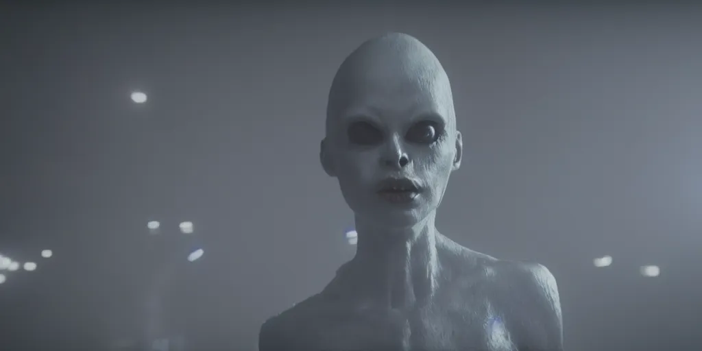 Prompt: cinematic film still of a punk alien starring in a dave meyers directed music video, cgi, vfx, chiaroscuro lighting, shallow depth of field, 8 0 mm, f 1. 8