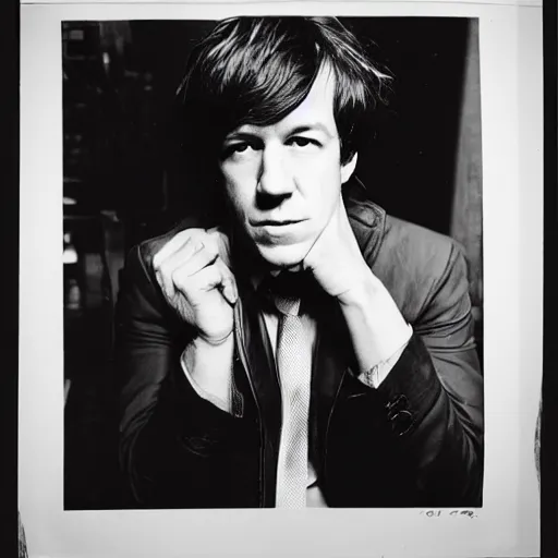 Prompt: John Gallagher Jr. photographed by andy warhol