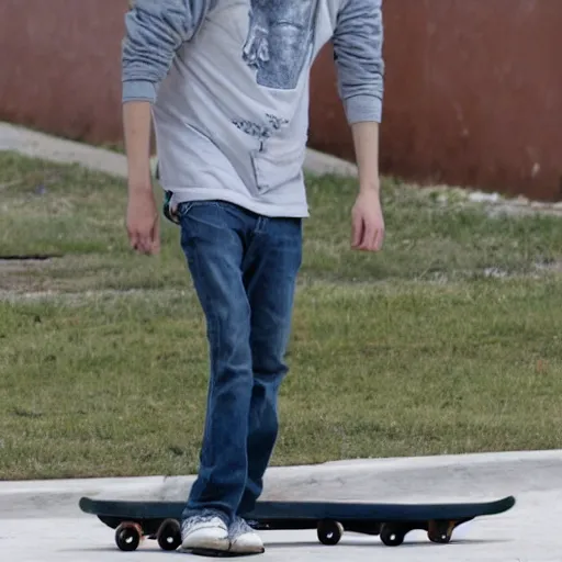 Prompt: jesse eisenberg, at a skatepark