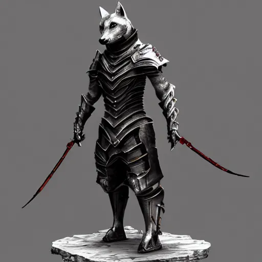 Image similar to daedric armor, anthropomorphic shiba inu, leading revolution, stuning 3 d render, masterpiece, glowing aura, by tsutomu nihei, realistic face