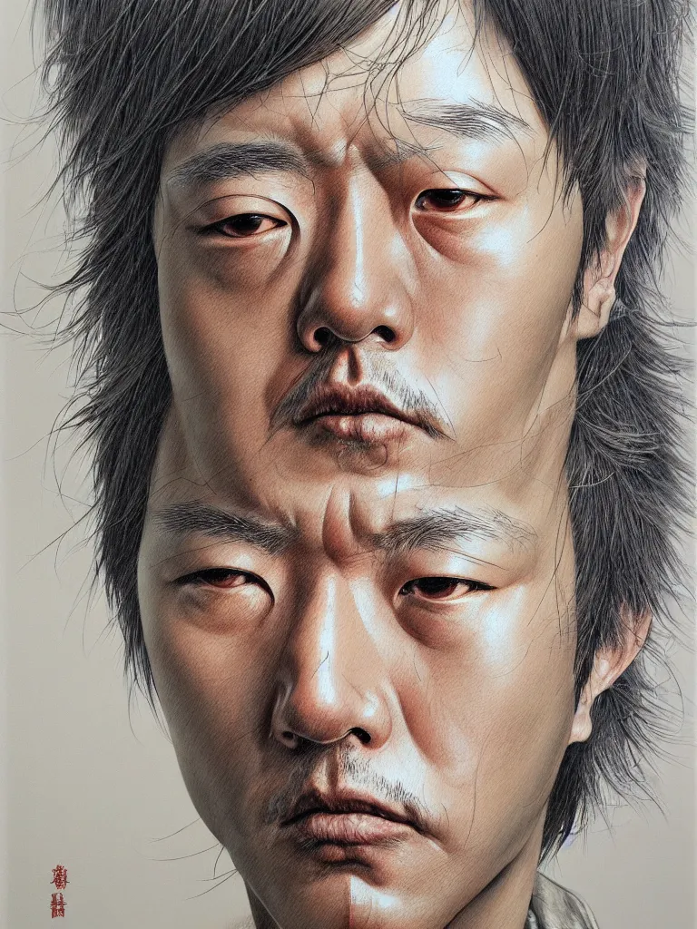 Image similar to Ephemeral character portrait drawn by Katsuhiro Otomo, photorealistic style, intricate detailed oil painting, detailed illustration, oil painting, painterly feeling, centric composition singular character