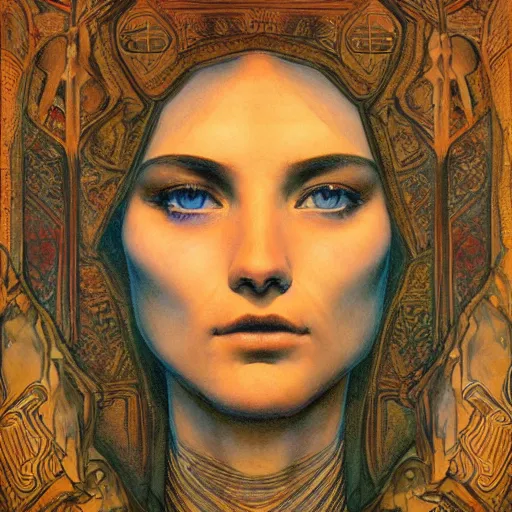 Image similar to Extreamly beautiful Eyes, Hypnotic Eyes, Emotional Eyes, by Annie Swynnerton and Nicholas Roerich and jean delville, glowing paper lanterns, strong dramatic cinematic lighting , ornate tiled architecture, lost civilizations, smooth, sharp focus, extremely detailed