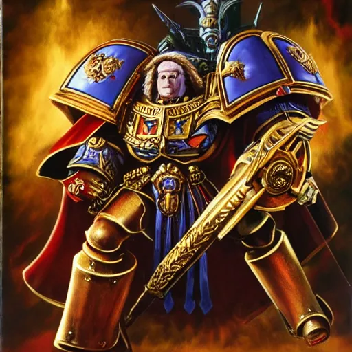 Image similar to portrait of emperor of mankind, warhammer 4 0 k