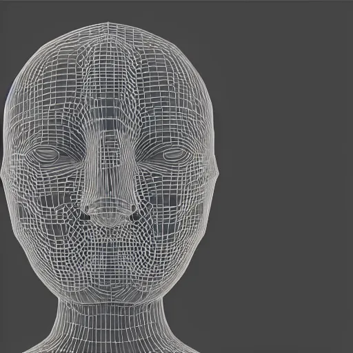 Image similar to three dimensional face of a robot inspired by data - driven art, generative, particle waves, spirals