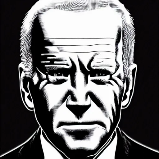 Image similar to Joe Biden looking sinister, by Tsutomu Nihei, highly detailed