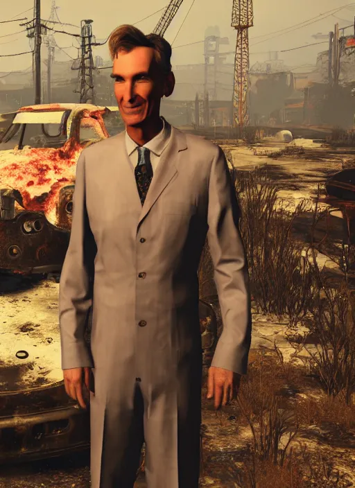 Prompt: bill nye in fallout 4