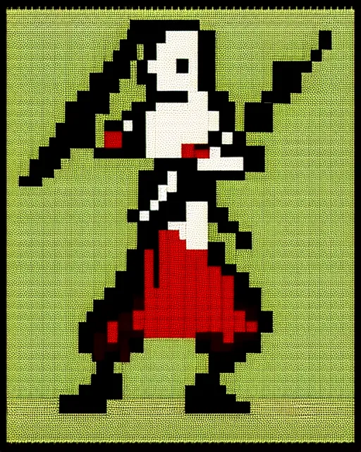 Image similar to a pixel art picture of a woman holding a sword, pixel art by lichtenstein, polycount contest winner, pixel art, 2 d game art, dynamic pose, # pixelart