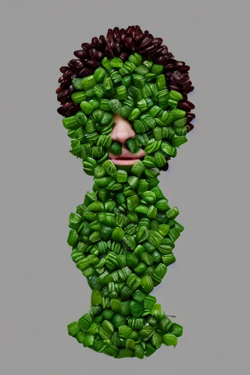 Image similar to 📷 joe keery made of kiwi fruit 🥝, made of food, head portrait, dynamic lighting, 4 k