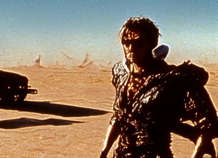 Prompt: scene from the 1989 science fiction film Mad Max