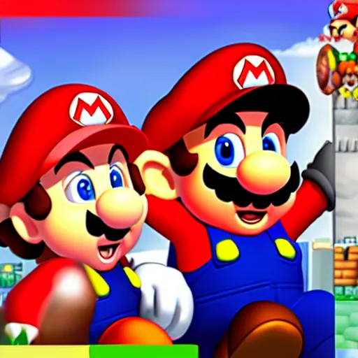 Image similar to picture with Mario in the top left corner and princess peach in bottom right corner rule of thirds