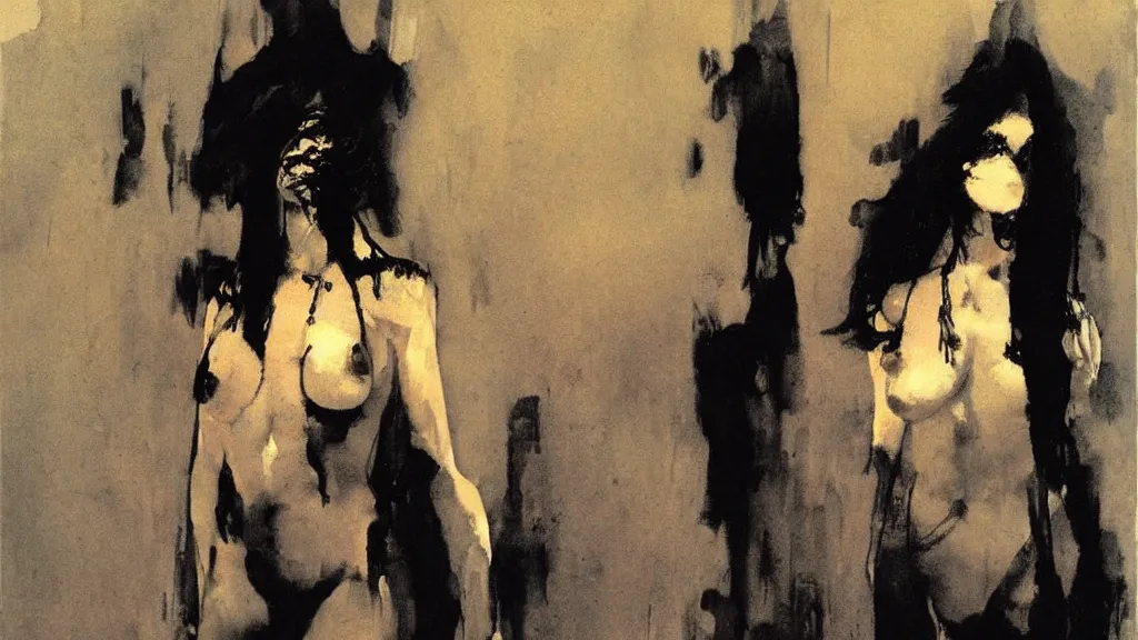 Prompt: self portrait by Jeffrey-catherine Jones.