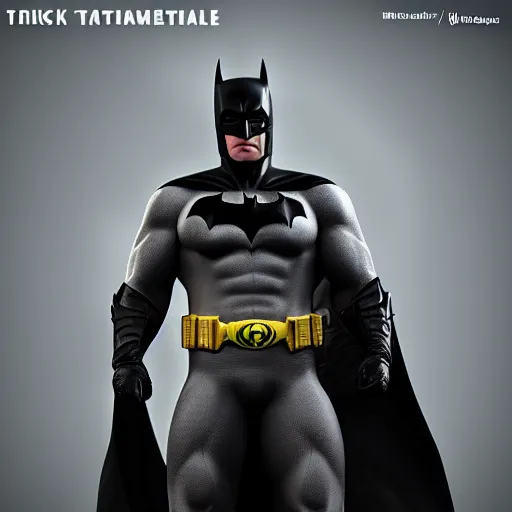 Image similar to thick batman, realistic, 4 k, super realistic, super detailed, high octane, photorealistic, rendering 8 k, 8 k octane, unreal engine,