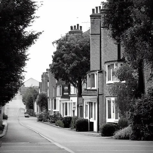 Prompt: british suburban street, houses, 2006