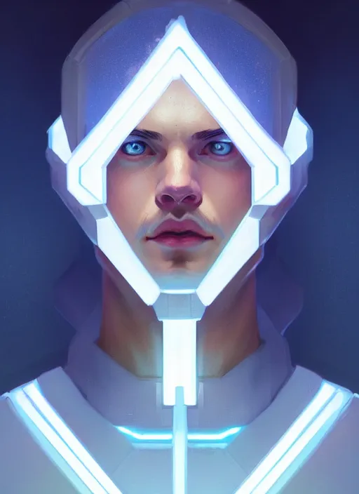 Image similar to symmetry!! portrait of steve from minecraft, sci - fi, tech wear, glowing lights!! intricate, elegant, highly detailed, digital painting, artstation, concept art, smooth, sharp focus, illustration, art by artgerm and greg rutkowski and alphonse mucha