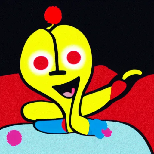 Prompt: a cartoon banana with pom poms on its hands, a computer rendering by lichtenstein, reddit contest winner, toyism, contest winner, booru, dynamic pose