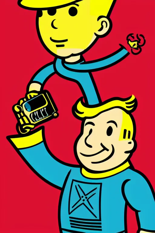 Image similar to fallout 7 6 retro futurist illustration art by butcher billy, sticker, colorful, illustration, highly detailed, simple, smooth and clean vector curves, no jagged lines, vector art, smooth andy warhol style