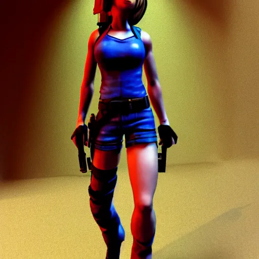 Prompt: jill valentine by bill watterson. 3 d render.