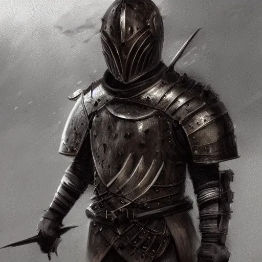 Prompt: westie wearing medieval suit of armor, illustration, concept art, art by wlop, dark, moody, dramatic