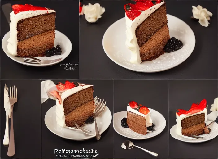 Prompt: most delicious cake of all time, professional food photography, studio lighting, plating