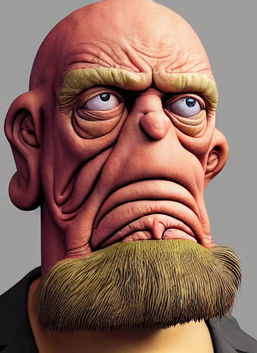 Image similar to photorealistic 3 0 0 0 ( dr. john a. zoidberg ), portrait photography feroflex photorealistic studio lighting ektachrome detailed intricate face details, ultradetails, beautiful face, realistic shaded perfect face, extremely fine details