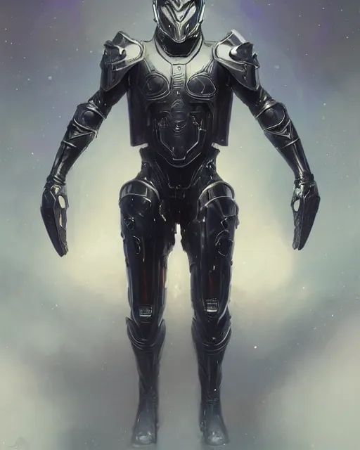 Image similar to character concept of iridescent sinewy smooth muscular male sleek glossy indigo black pearlescent scifi armor with smooth black featureless helmet, made of liquid metal, by greg rutkowski, mark brookes, jim burns, tom bagshaw, magali villeneuve, trending on artstation