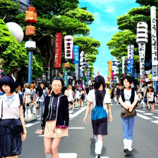 Image similar to harajuku street, studio Ghibli