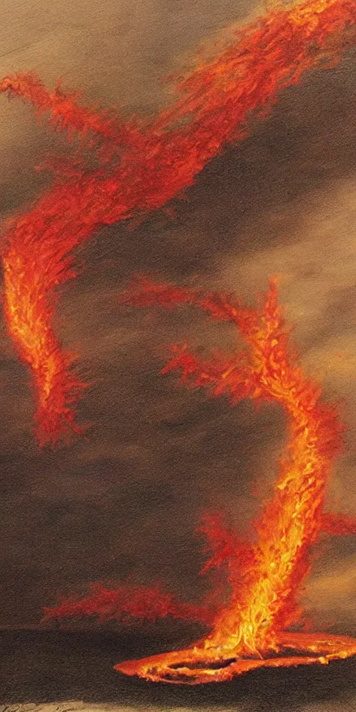 Image similar to firenado, realistic, highly detailed, photorealistic