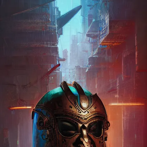 Image similar to cyberpunk viking helmet mask warrior goddess robot ninja fantasy, art gta 5 cover, official fanart behance hd artstation by jesper ejsing, by rhads, makoto shinkai and lois van baarle, ilya kuvshinov, ossdraws