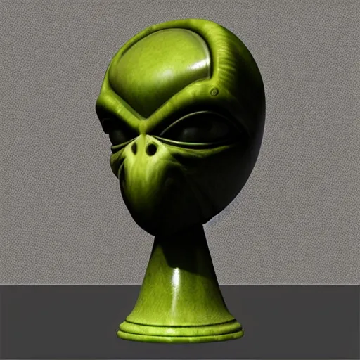 Image similar to Alien head chess piece