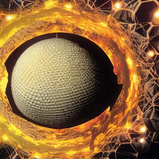 Image similar to an Dyson sphere made of cheese scientific theory simulation