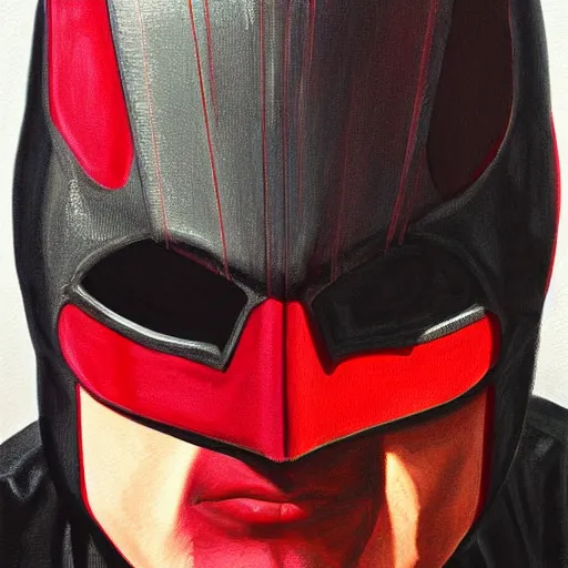 Image similar to detailed portrait of daredevil, symmetrical face, painting by greg ruthowski