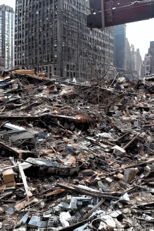 Prompt: new york city fallout future rubble