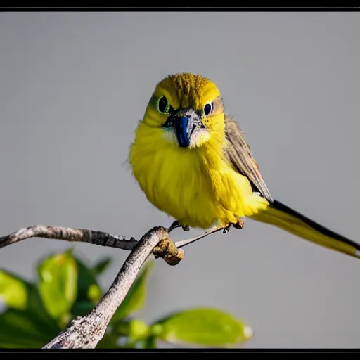 Prompt: A cartoon of Tweetie, XF IQ4, f/1.4, ISO 200, 1/160s, 8K, RAW, unedited, symmetrical balance, in-frame, sharpened