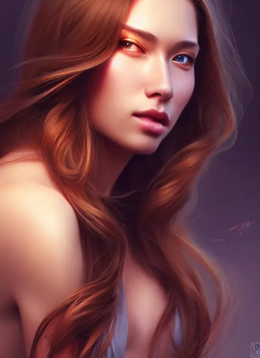 Image similar to a gorgeous female with long clean hair in the style of stefan kostic, realistic, full body shot, wide angle, sharp focus, 8 k high definition, insanely detailed, intricate, elegant, art by stanley lau and artgerm, floating embers