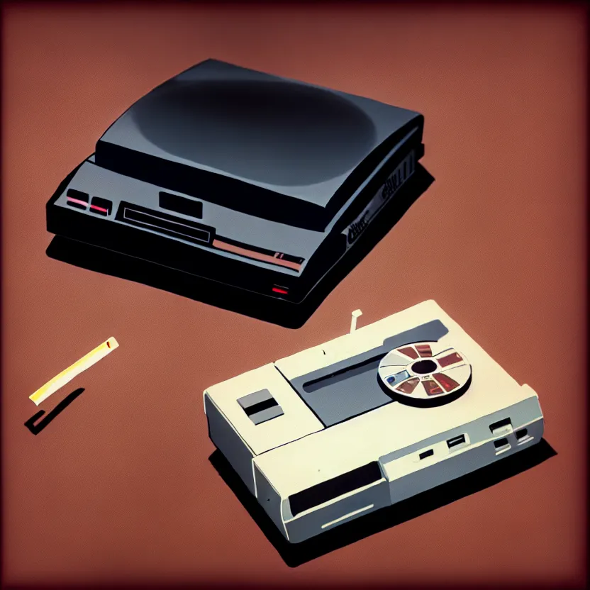 Prompt: a hyperrealistic clope up detailed photo of a floppy disk, retro, 8 0 s, vintage, game consoles