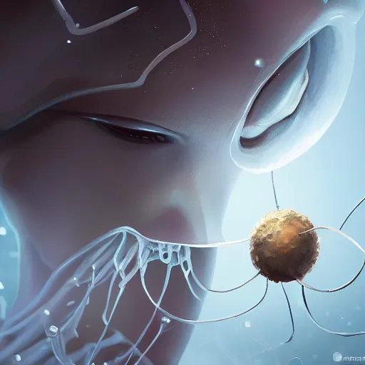 Prompt: a beautiful and delicate phage is eating bacteria, highly detailed, digital painting, artstation, concept art, movie still, smooth, sharp focus uhd 8 k