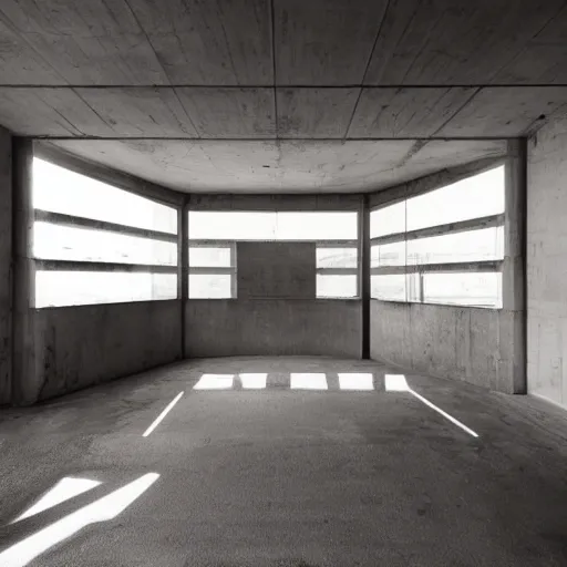 Image similar to interior in the brutalist style