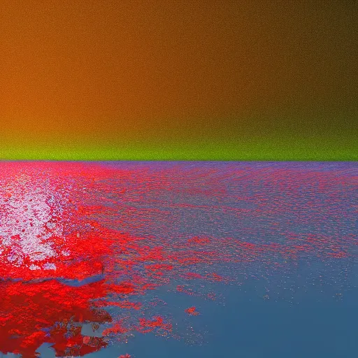 Image similar to A shiny red prism floating over a lake by Jeff Easley, rendered in octane.