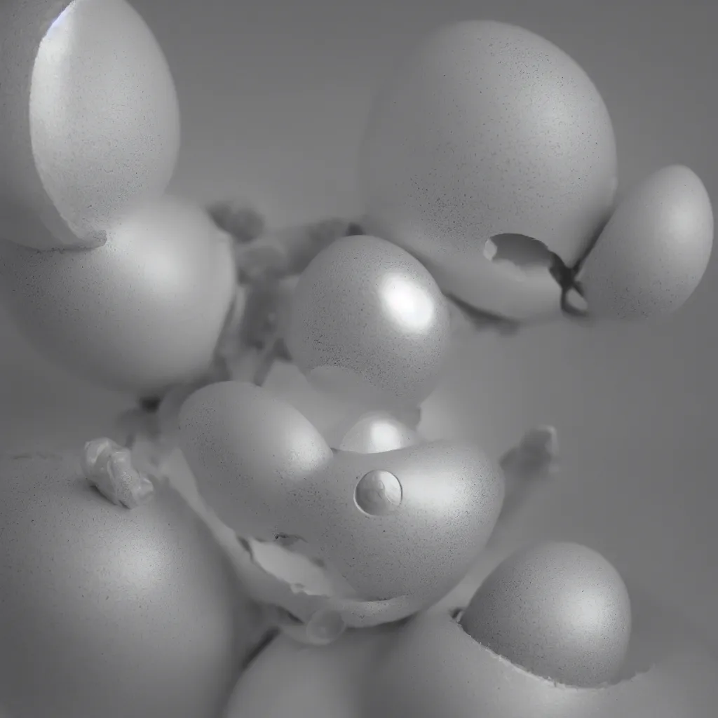 Image similar to baby robot hatching from egg, very detailed closeup studio photography, studio lighting, super realistic