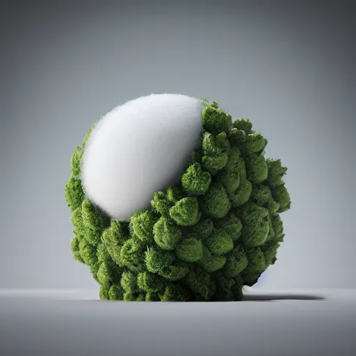 Image similar to portrait of a cannabis flavoured cute mochi snowball character. octane 8 k render by eyvind earle