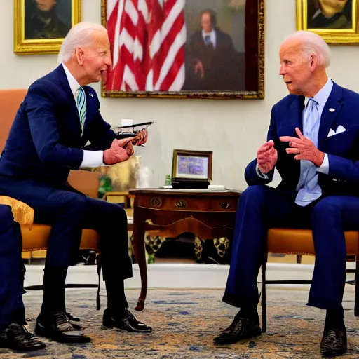 Prompt: joe biden, levitation photography